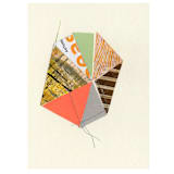 "Stitched Geode 2" - Original Mixed Media in multicolor by christy dehoog johnson
