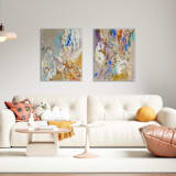 "Not So Light and Calm" - Original Mixed Media in beige by Jessalin Beutler