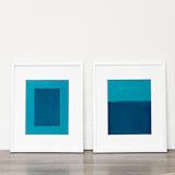 "Window Original" - Original Mixed Media in blue by Kamala Nahas