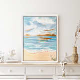 "Golden Horizon" - Original Mixed Media in blue by Johanne Dziemian