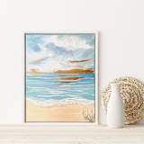 "Golden Horizon" - Original Mixed Media in blue by Johanne Dziemian