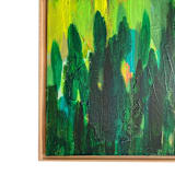 "Blooming Parking Strip" - Original Mixed Media in green by Jessalin Beutler