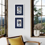 "Rapture No. 14 and No. 15 - Original Set" - Original Mixed Media in blue by Julia Contacessi