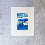 "New Realities no. 02" - Original Mixed Media in blue by Jocelyn Elizabeth