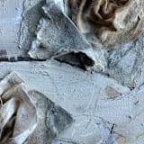 "Ollie" - Original Mixed Media in beige by Mande Calhoun