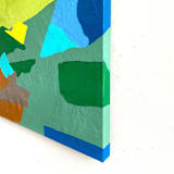"Shape Toss" - Original Mixed Media in green by Jessalin Beutler