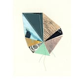 "Stitched Geode 8" - Original Mixed Media in blue by christy dehoog johnson