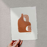 "Vessel" - Original Mixed Media in brown by Maja Cunningham