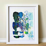 "garden path" - Original Mixed Media in multicolor by bari wieselman schulman