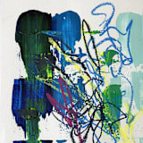"garden path" - Original Mixed Media in multicolor by bari wieselman schulman