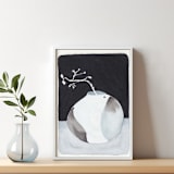 "Vessel Study - Vase" - Original Mixed Media in black by Danushka Abeygoda