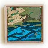 "Land and Sea" - Original Mixed Media in green by Jessalin Beutler