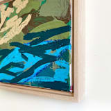 "Land and Sea" - Original Mixed Media in green by Jessalin Beutler