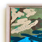 "Land and Sea" - Original Mixed Media in green by Jessalin Beutler