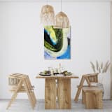 "Beach Bay" - Original Mixed Media in green by Jessalin Beutler