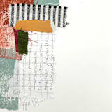 "Textile No 2" - Original Mixed Media in green by Pippin Schupbach