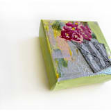 "Pitcher Bouquet" - Original Mixed Media in green by Jessalin Beutler