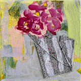 "Pitcher Bouquet" - Original Mixed Media in green by Jessalin Beutler