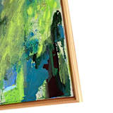 "Fire Grasses" - Original Mixed Media in green by Jessalin Beutler