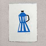 "Italia" - Original Mixed Media in blue by Maja Cunningham
