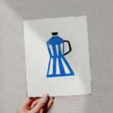 "Italia" - Original Mixed Media in blue by Maja Cunningham