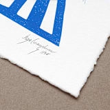 "Italia" - Original Mixed Media in blue by Maja Cunningham