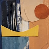 "Blue Arches Over Water" - Original Mixed Media in blue by AlisonJerry