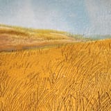 "Konza Prairie" - Original Mixed Media in gold by Janie Allen