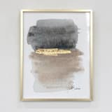 "Traces of Light No. 2 - Embellished Print" - Original Mixed Media in beige by Julia Contacessi