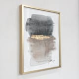 "Traces of Light No. 2 - Embellished Print" - Original Mixed Media in beige by Julia Contacessi