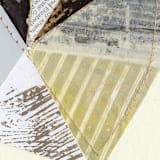 "Stitched Geode 5" - Original Mixed Media in black by christy dehoog johnson