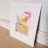 "Tangled" - Original Mixed Media in beige by Morgan Kendall