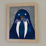 "Walrus Whisper" - Original Mixed Media in blue by Summer Tali Hilty