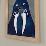 "Walrus Whisper" - Original Mixed Media in blue by Summer Tali Hilty