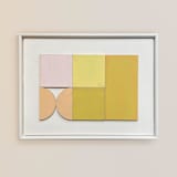 "Playfield No.13" - Original Mixed Media in yellow by Francesca Iannaccone