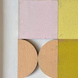 "Playfield No.13" - Original Mixed Media in yellow by Francesca Iannaccone