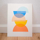 "candy moons" - Original Mixed Media in multicolor by Carrie Moradi
