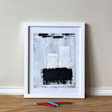 "gloaming" - Original Mixed Media in white by bari wieselman schulman
