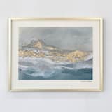 "Coastal Sage No. 1 - Embellished Print" - Original Mixed Media in natural by Julia Contacessi