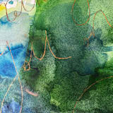 "In the Darkness of the Wild" - Original Mixed Media in green by Jocelyn Elizabeth
