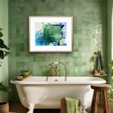 "In the Darkness of the Wild" - Original Mixed Media in green by Jocelyn Elizabeth