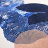 "ocean flora one" - Original Mixed Media in blue by Carrie Moradi