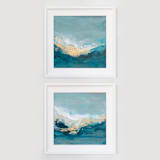 "Sweet Nothings No. 1 and No. 2 - Original Set" - Original Mixed Media in green by Julia Contacessi