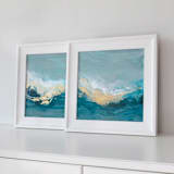 "Sweet Nothings No. 1 and No. 2 - Original Set" - Original Mixed Media in green by Julia Contacessi