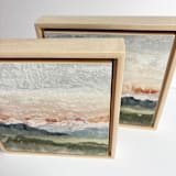 "Afterglow Valley 1" - Original Mixed Media in pink by Lara Eckerman