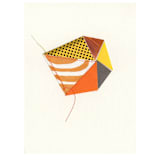 "Stitched Geode 4" - Original Mixed Media in orange by christy dehoog johnson