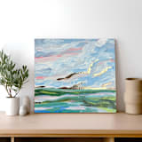 "Southern Life" - Original Mixed Media in blue by Johanne Dziemian