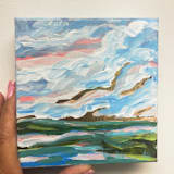 "Southern Life" - Original Mixed Media in blue by Johanne Dziemian