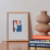 "Less Than Five 1" - Original Mixed Media in blue by Erin McCluskey Wheeler