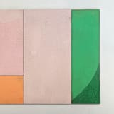 "Playfield No.6" - Original Mixed Media in pink by Francesca Iannaccone